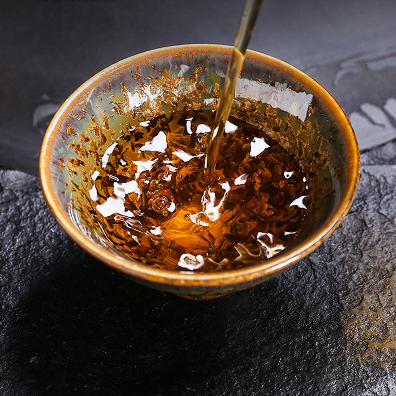 Colorful Brown Ceramic Chinese Tea Cup Bowl 210ml Size