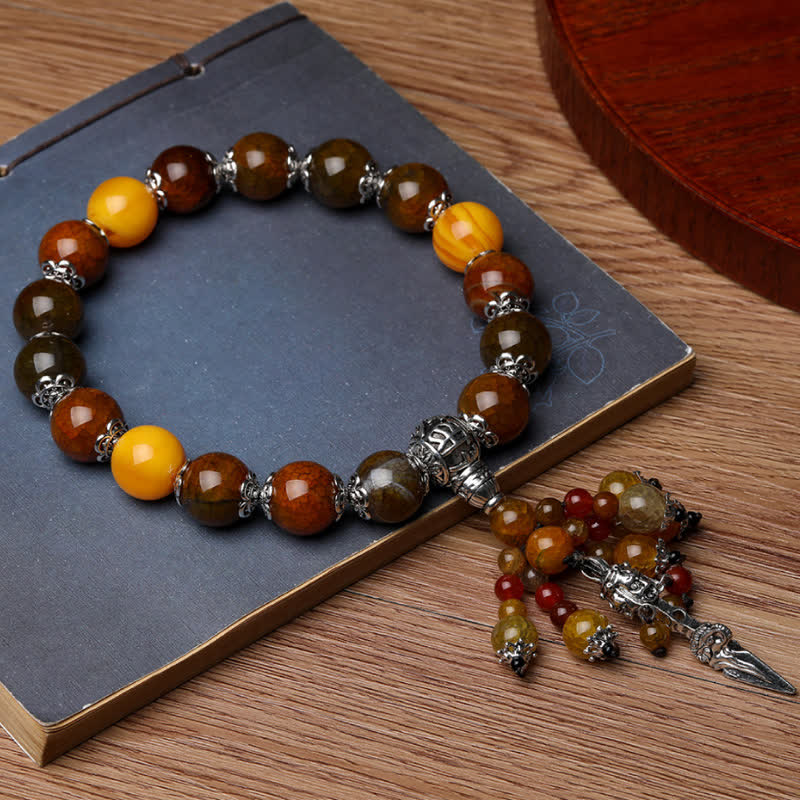 Tiger Eye Dragon Vein Agate Power Healing Bracelet