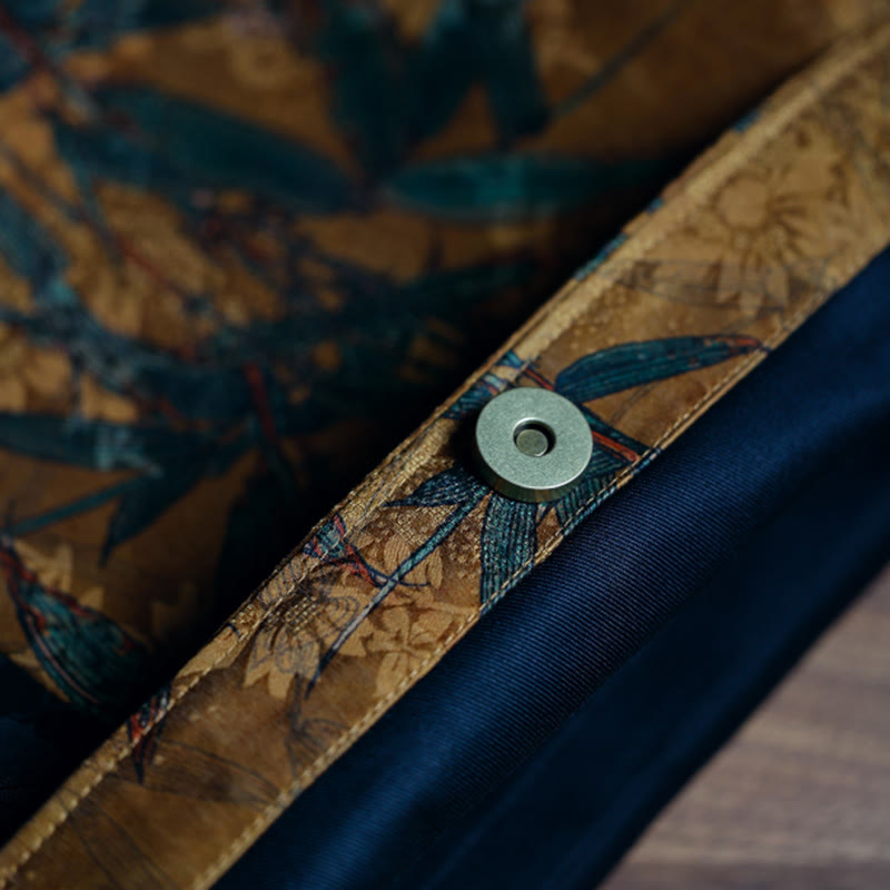 33cm Spiritual Bamboo Leaves Shoulder Bag with Buckle