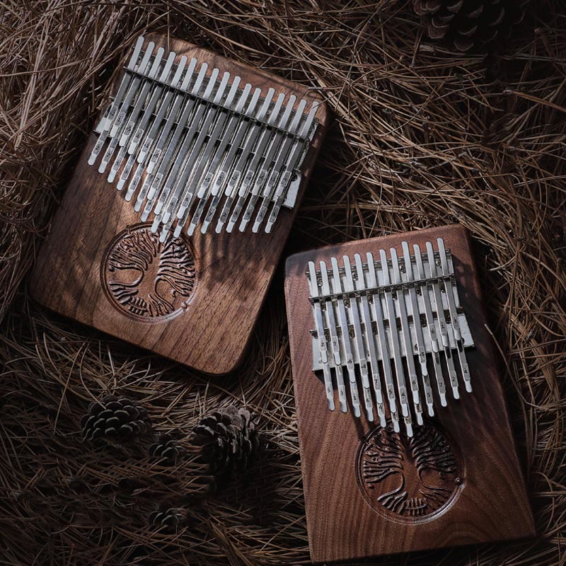 34 Key Kalimba with Tree of Life Black Walnut Design