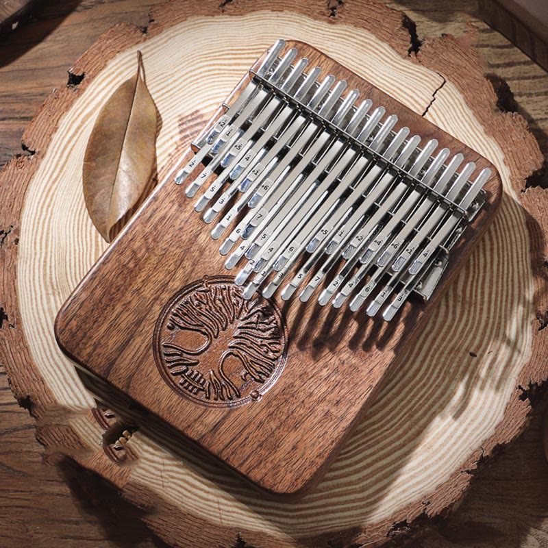 34 Key Kalimba with Tree of Life Black Walnut Design