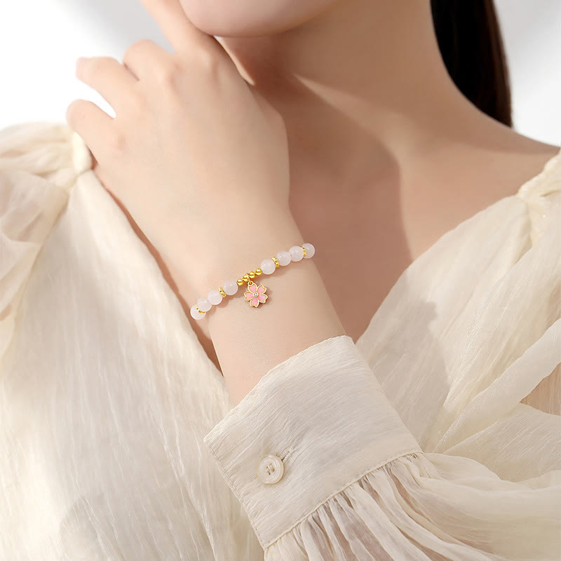6mm Hetian White Jade Protection Bracelet in Sterling Silver