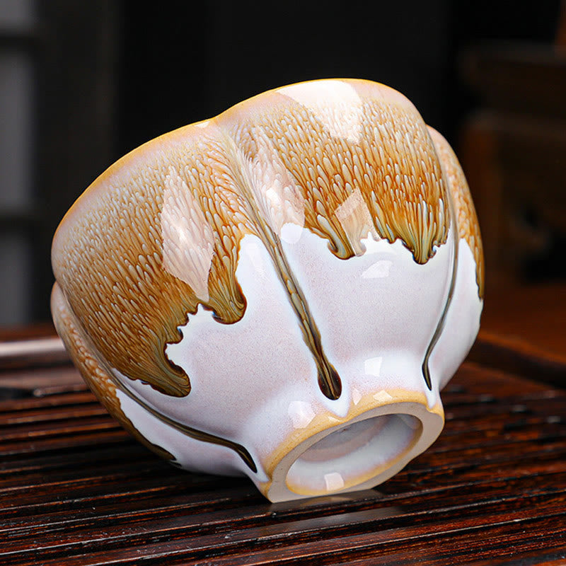 6pcs Plum Blossom Ceramic Jianzhan Tea Cup Set