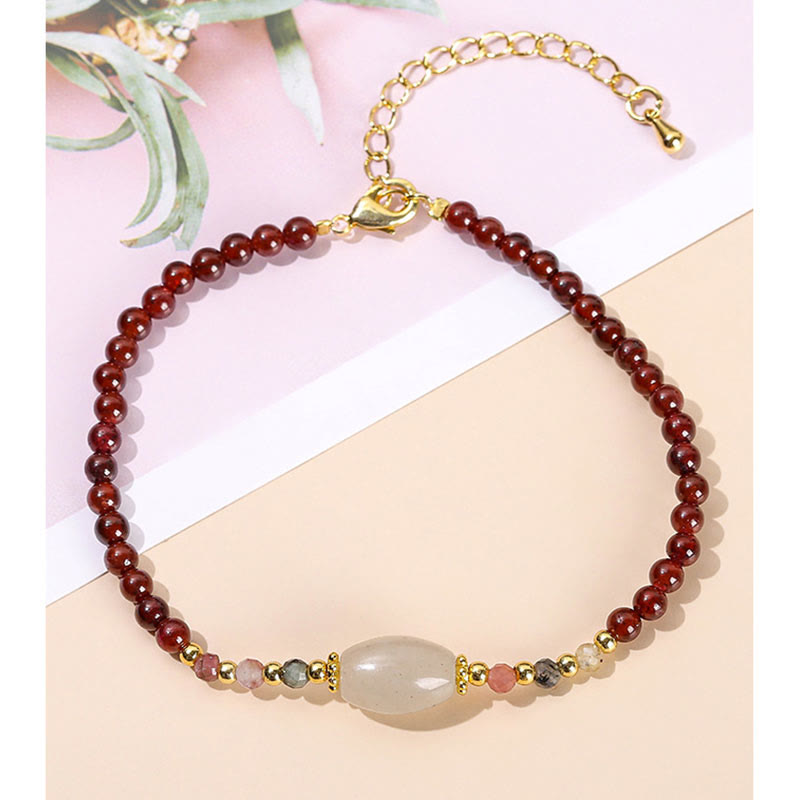 Garnet Jade Tourmaline Passion Bracelet for Positive Change