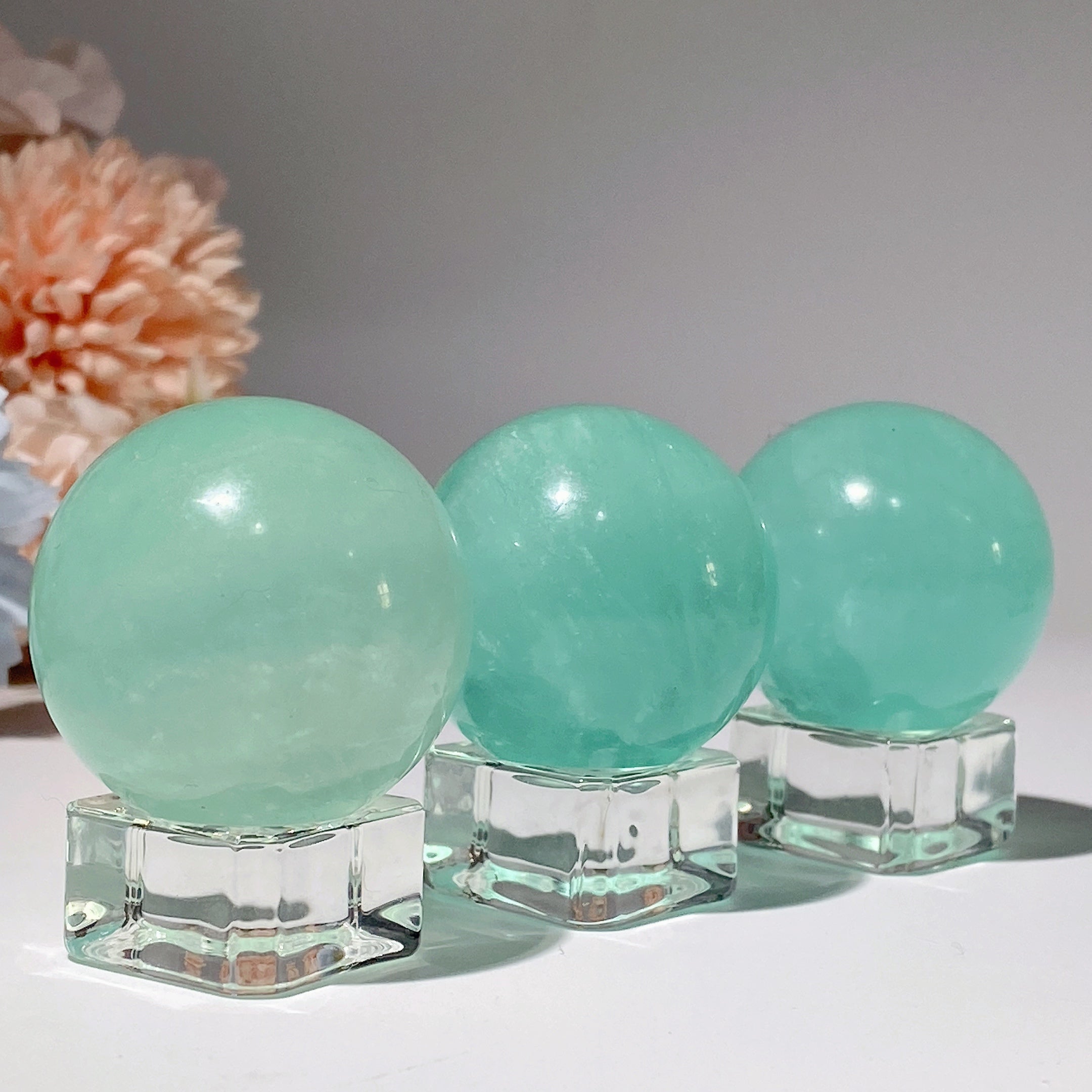 35-40mm Green Fluorite Crystal Sphere for Healing