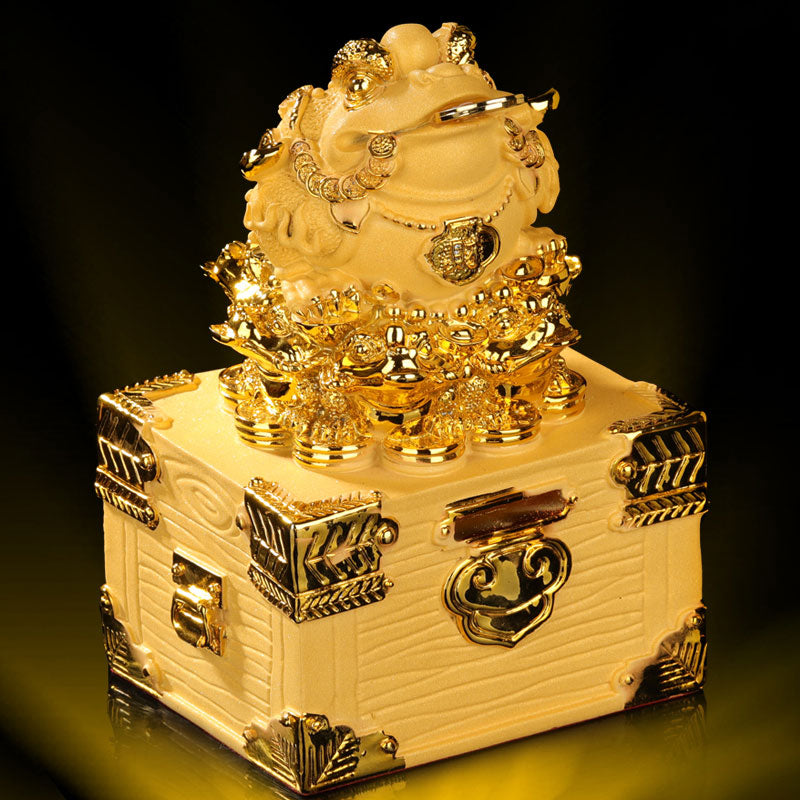Feng Shui Money Frog Statue for Luck and Wealth Decor - Medium