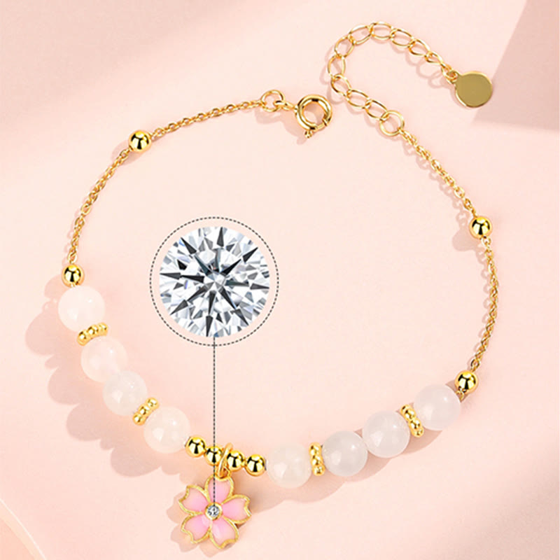 6mm Hetian White Jade Protection Bracelet in Sterling Silver