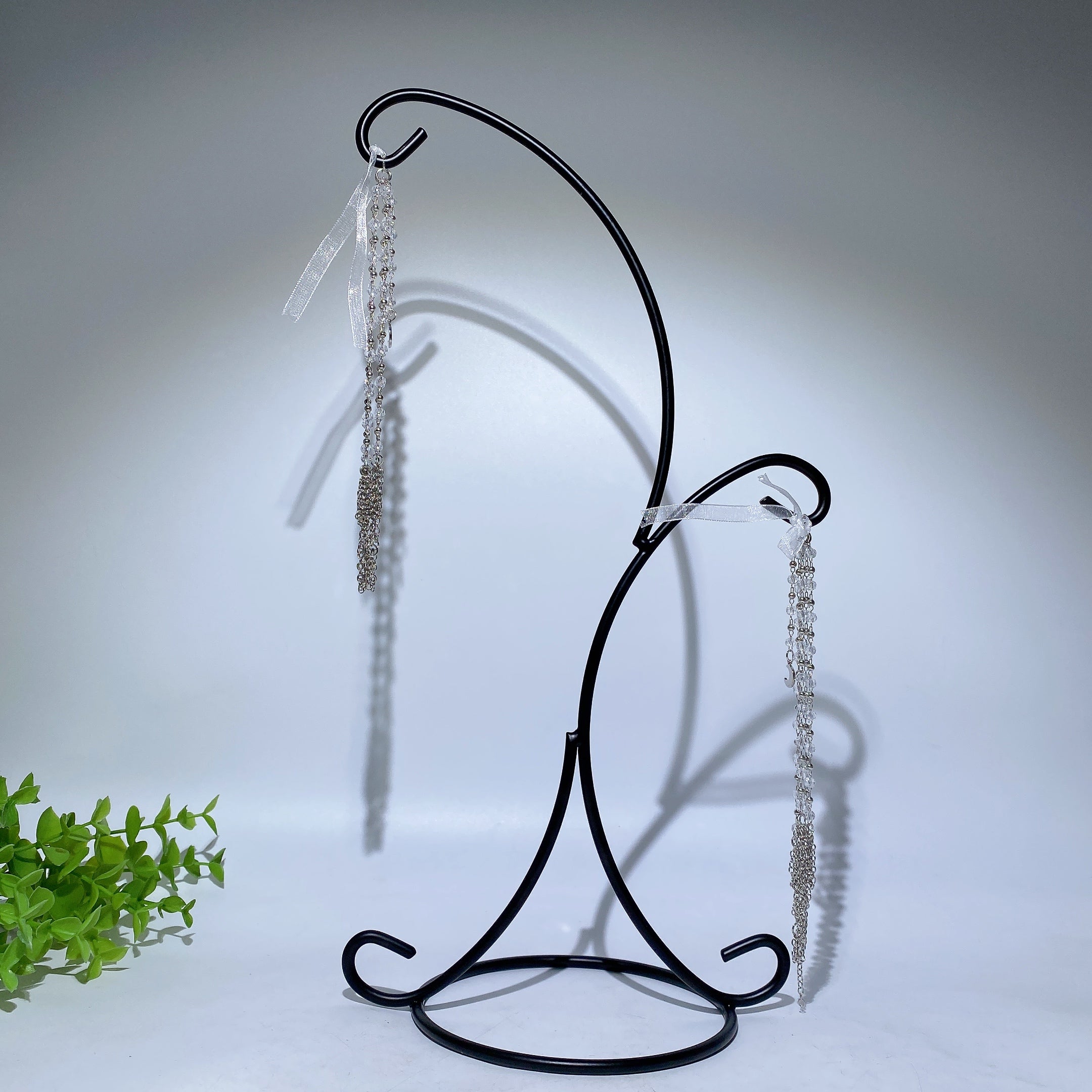 35cm Black Metal Crystal Display Stand for Spheres