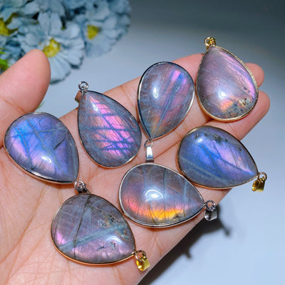 35mm Labradorite Water Drop Pendant for Spiritual Healing