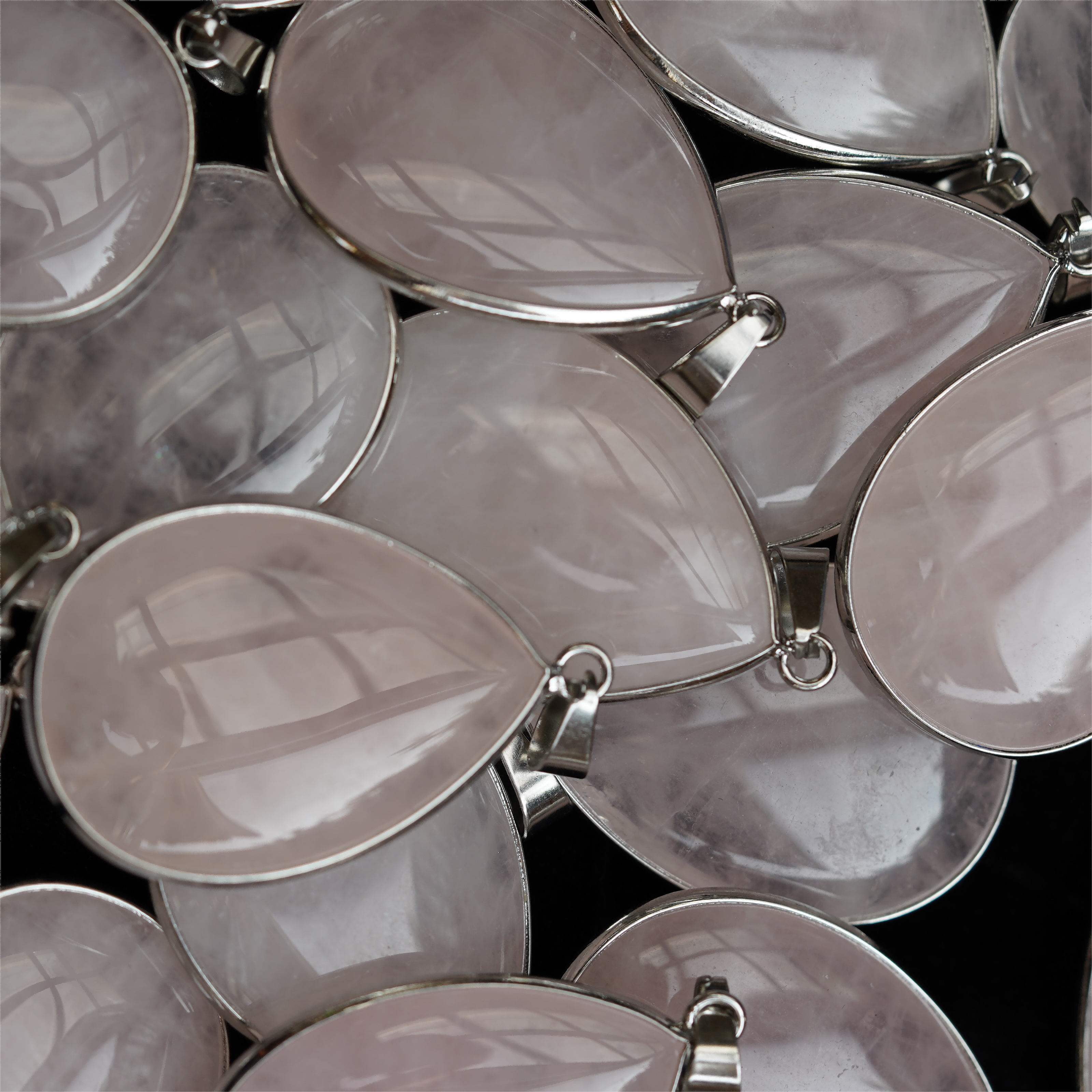 35mm Mixed Crystal Teardrop Pendant with Gold or Silver Trim