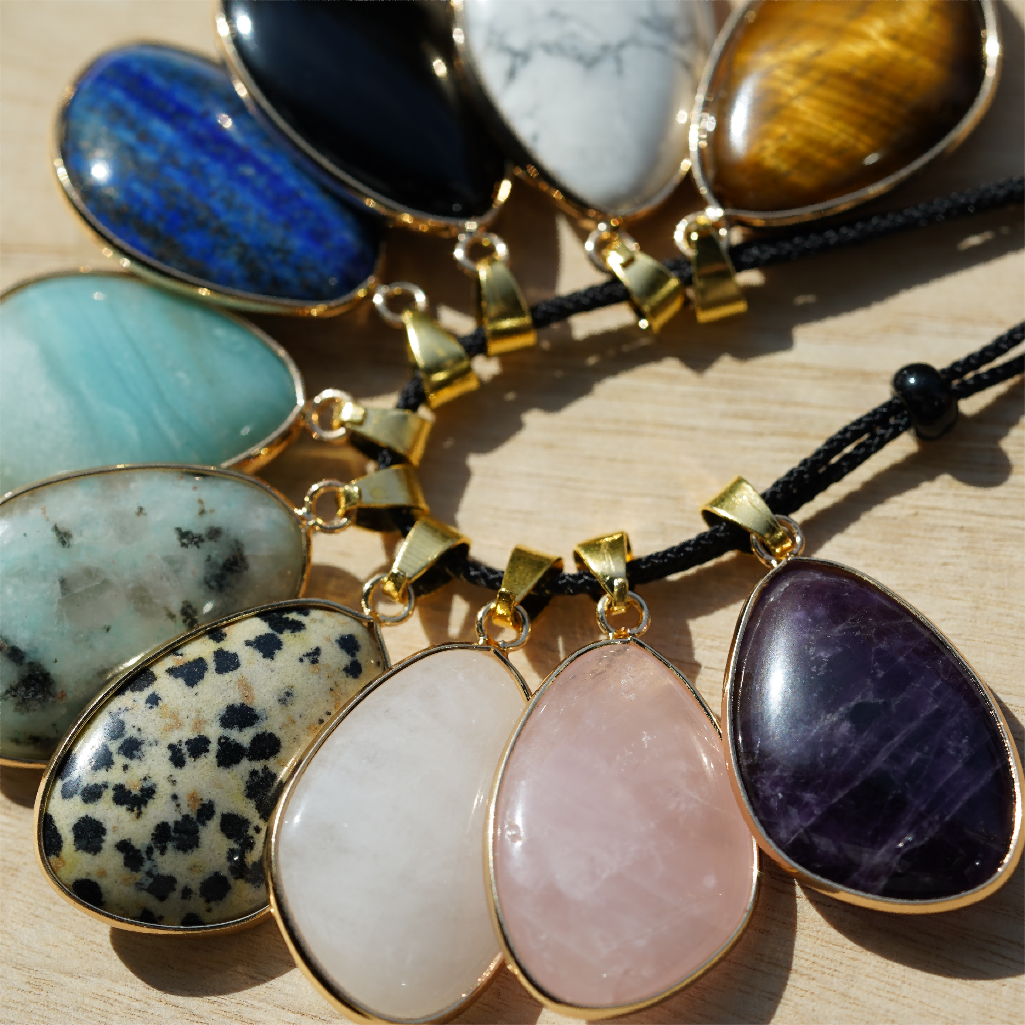 35mm Teardrop Mixed Crystal Pendant with Gold & Silver Trim