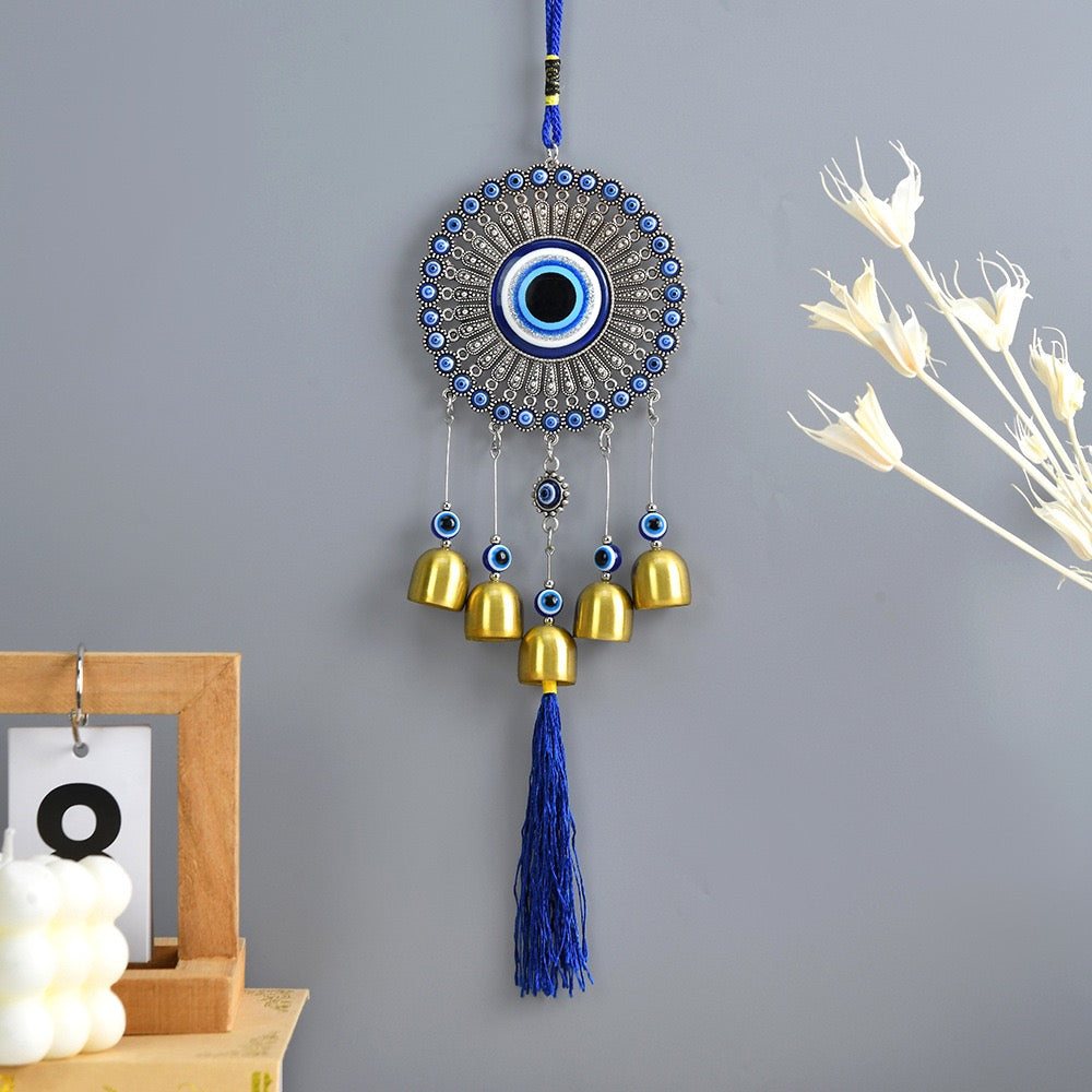 36-38cm Evil Eye Hanging Ornament with Bells for Protection