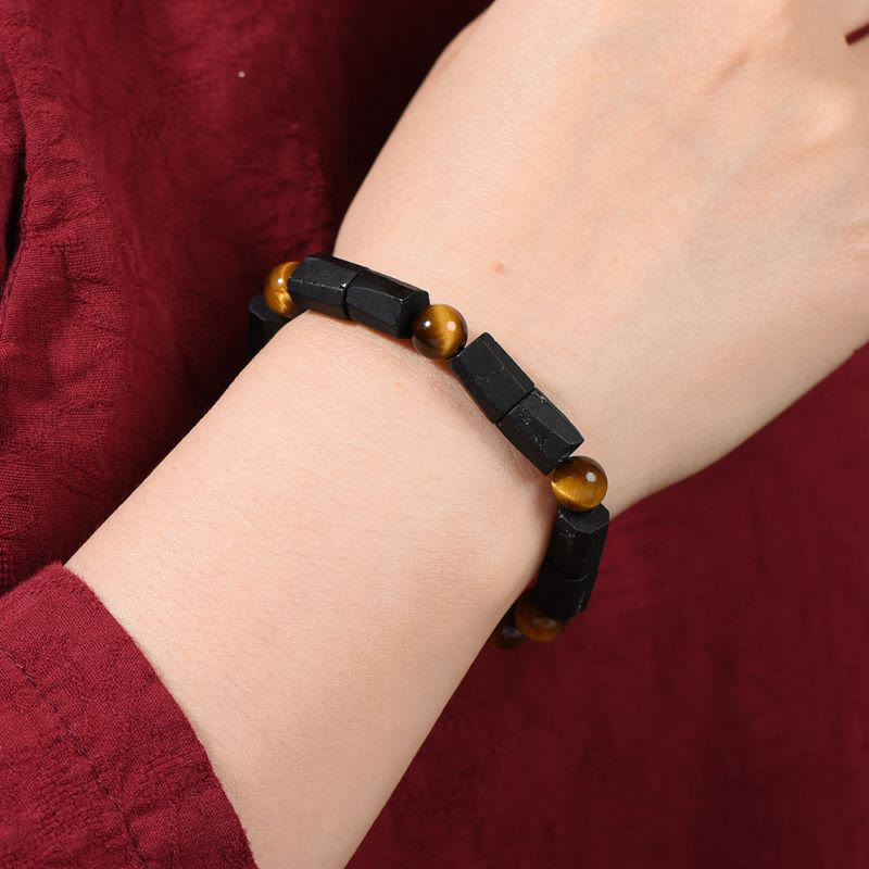 8mm Black Tourmaline Tiger Eye Protection Bracelet