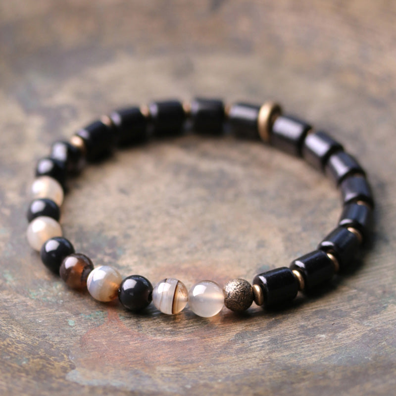 Ebony Wood Spiritual Couple Bracelet for Balance & Peace