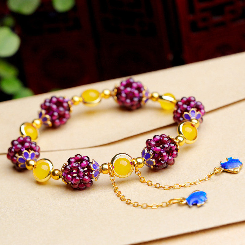3mm Garnet & Amethyst Calm Bracelet for Women’s Healing