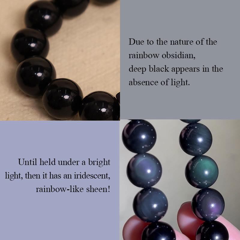 Rainbow Obsidian Copper Love Double Wrap Bracelet