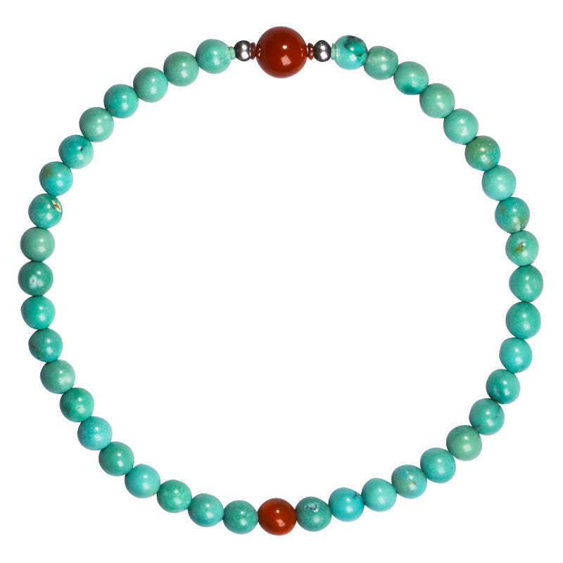 Turquoise Red Agate Protection Bracelet 3.8mm Beads