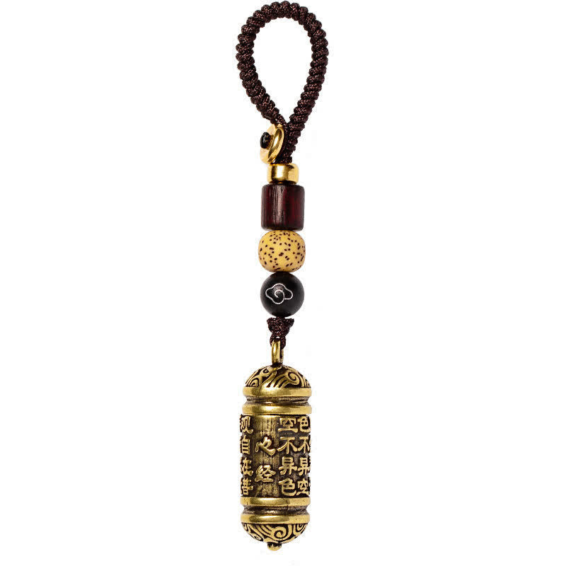 Copper Heart Sutra Key Chain | Spiritual Jewelry for Balance