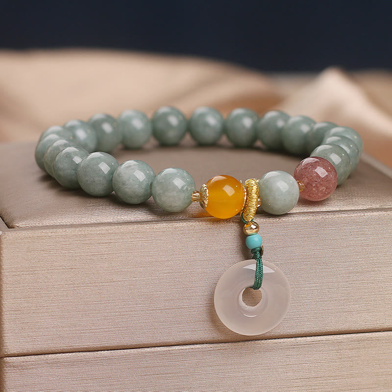 Natural Jade Peace Buckle Bracelet for Prosperity & Abundance