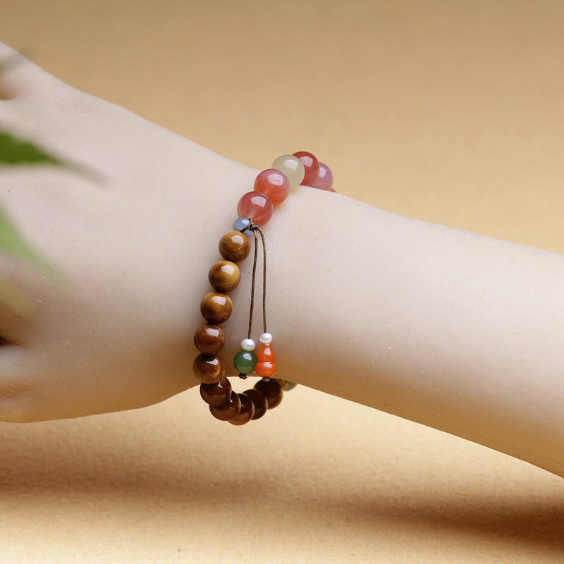 8mm Kuka Seed Yanyuan Agate Hetian Jade Protection Bracelet