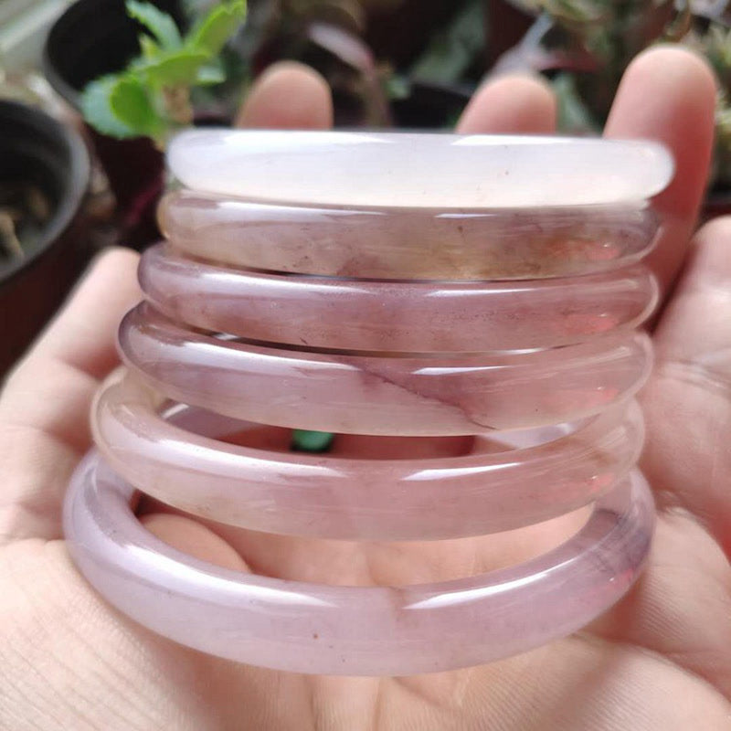 Purple Jade Protection Bracelet Bangle 15mm Wide