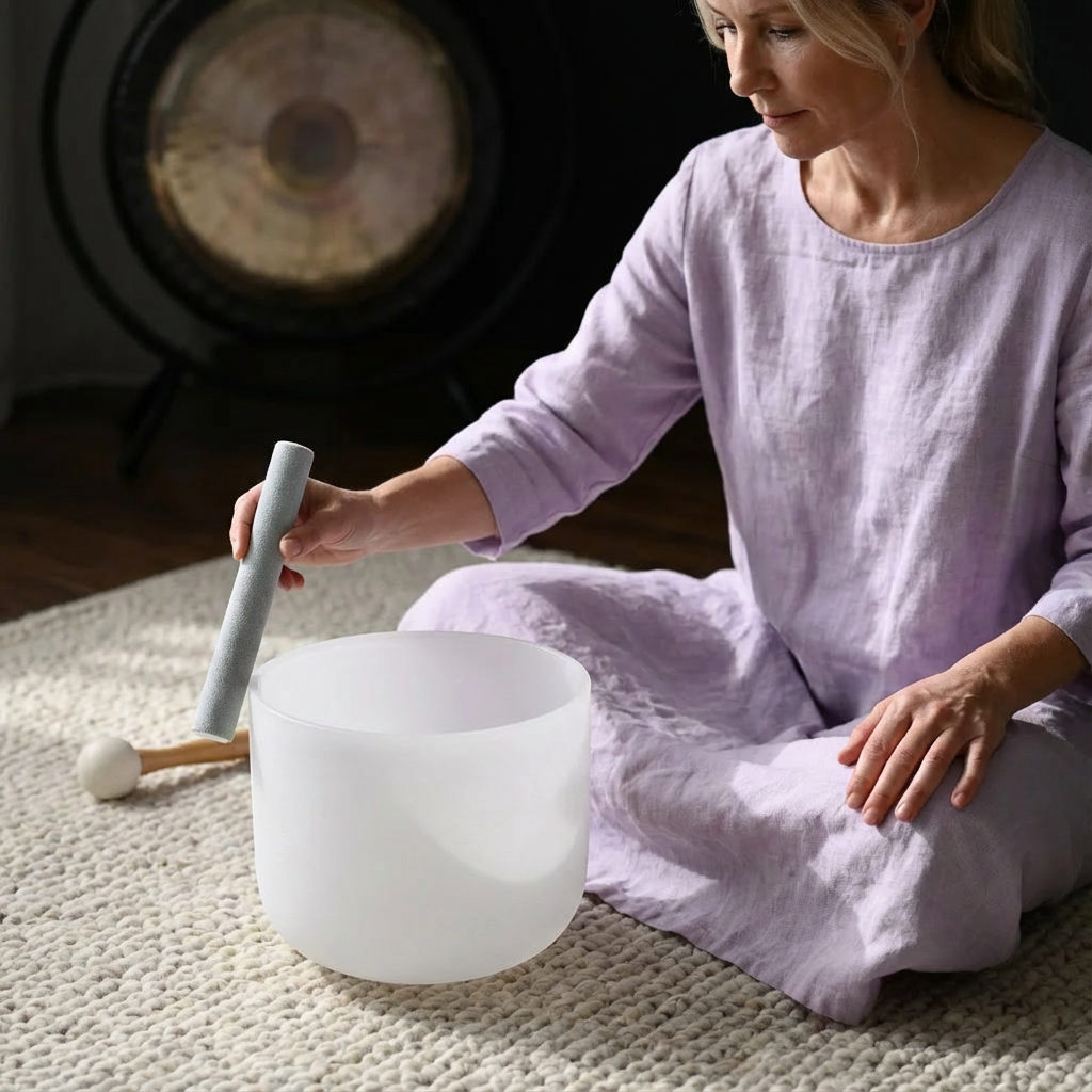 8" White Quartz Crystal Singing Bowl