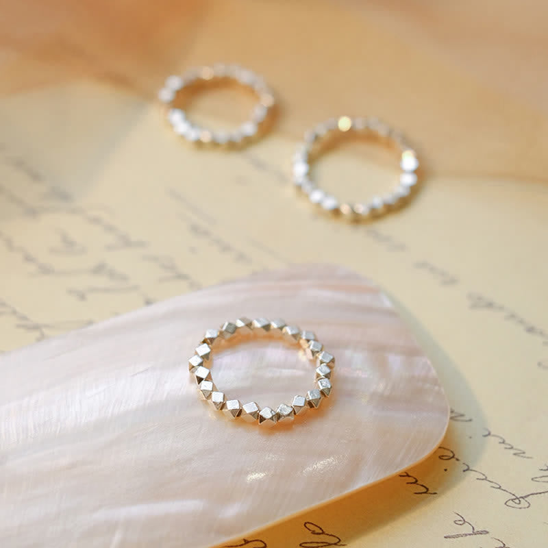 925 Sterling Silver Beaded Blessing Ring for Spiritual Protection