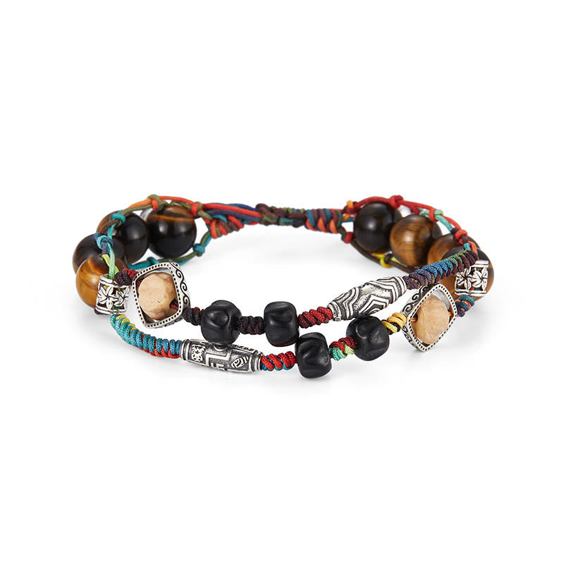 Sterling Silver Tiger Eye Courage Bracelet Handmade Bodhi Seed