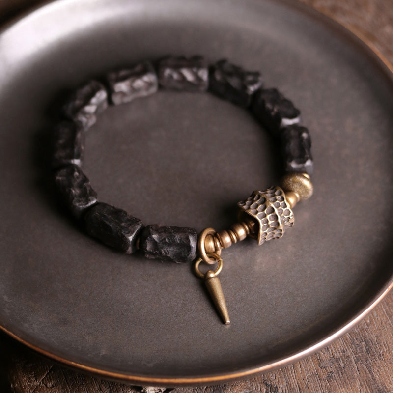Ebony Wood Copper Couple Bracelet | Balance & Protection