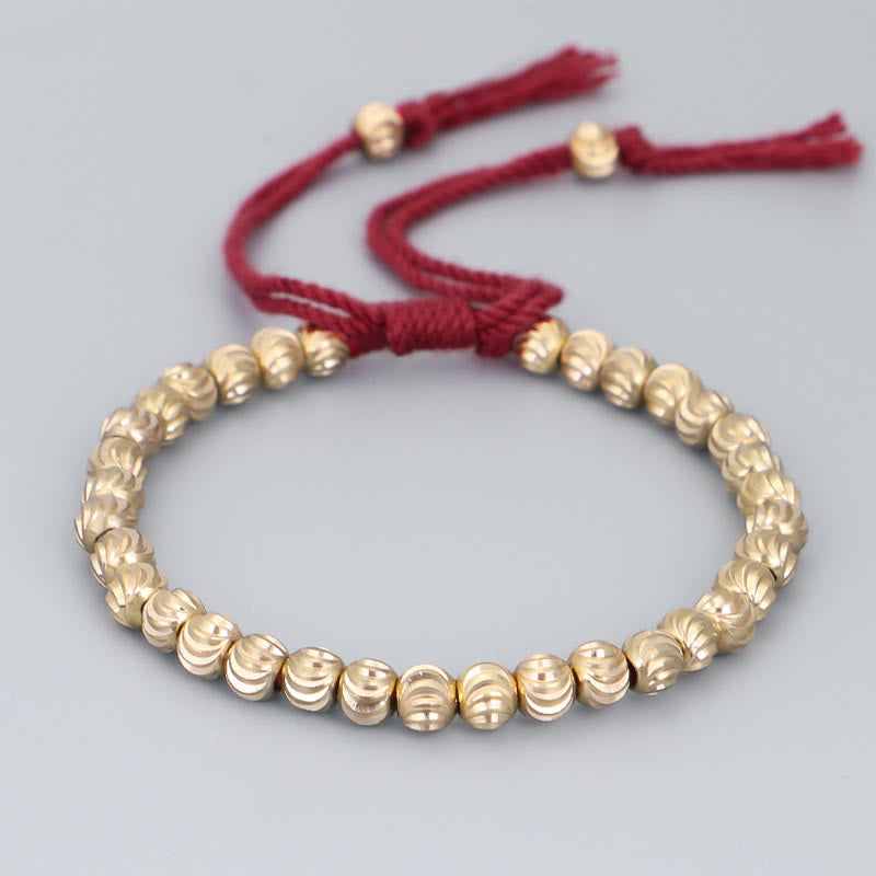 Tibetan Copper Bead Spiritual Bracelet for Luck & Balance