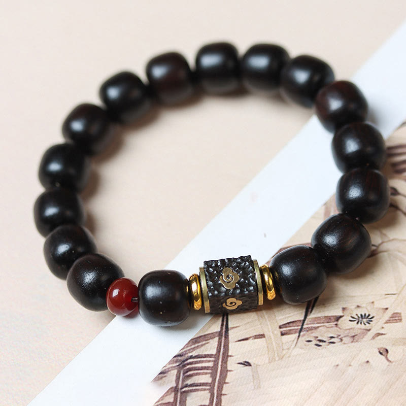 Ebony Wood Auspicious Clouds Calm Bracelet 14-16cm