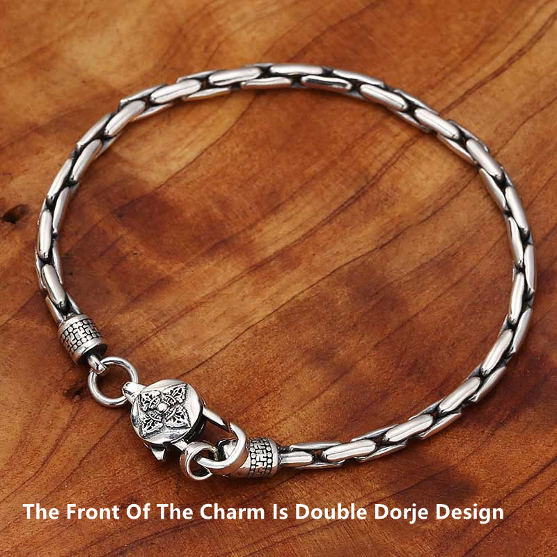 Copper Plated Silver Om Mani Padme Hum Strength Bracelet