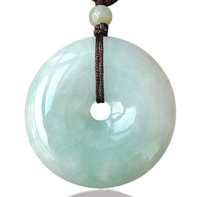 25mm Jade Pendant Necklace for Luck & Prosperity