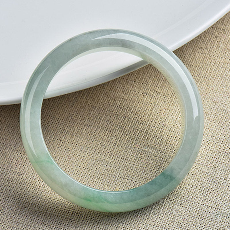 Natural Jade Luck Bangle Bracelet - Prosperity & Healing