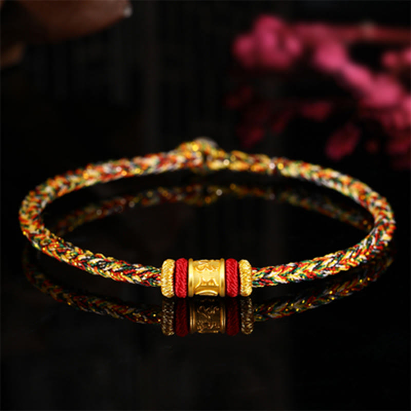 Om Mani Padme Hum Bracelet | 999 Gold & Silver Protection Rope
