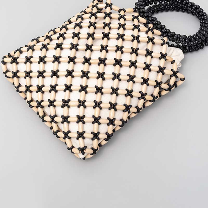 Hand-woven Lozenge Wooden Beads Spiritual Jewelry Bag