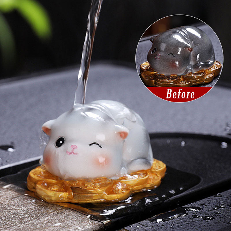 Color Changing Mini Cat Resin Tea Pet | Zen Decor Figurine