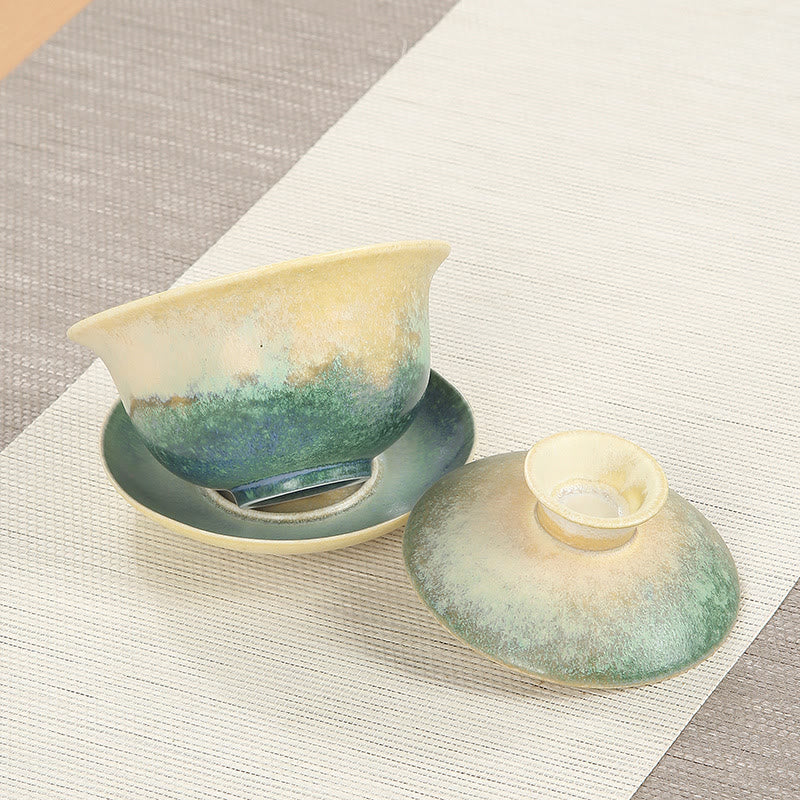 Porcelain Gaiwan Zen Tea Cup & Saucer 150ml Ceramic Set