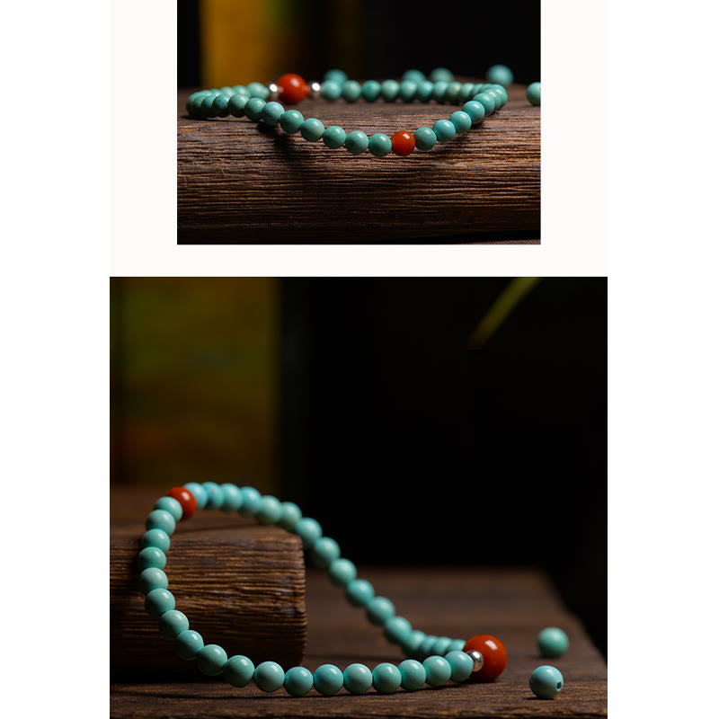 Turquoise Red Agate Protection Bracelet 3.8mm Beads