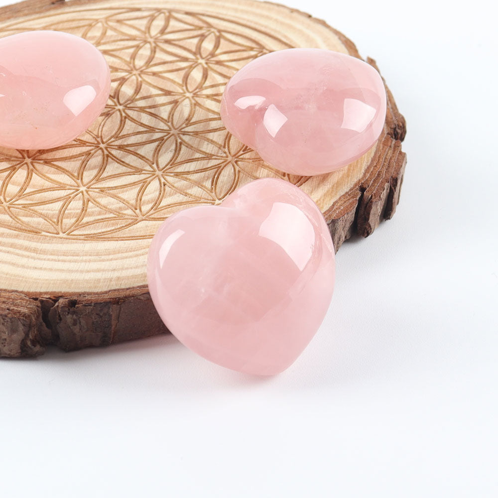 3cm Rose Quartz Heart-Shaped Palm Stone for Healing
