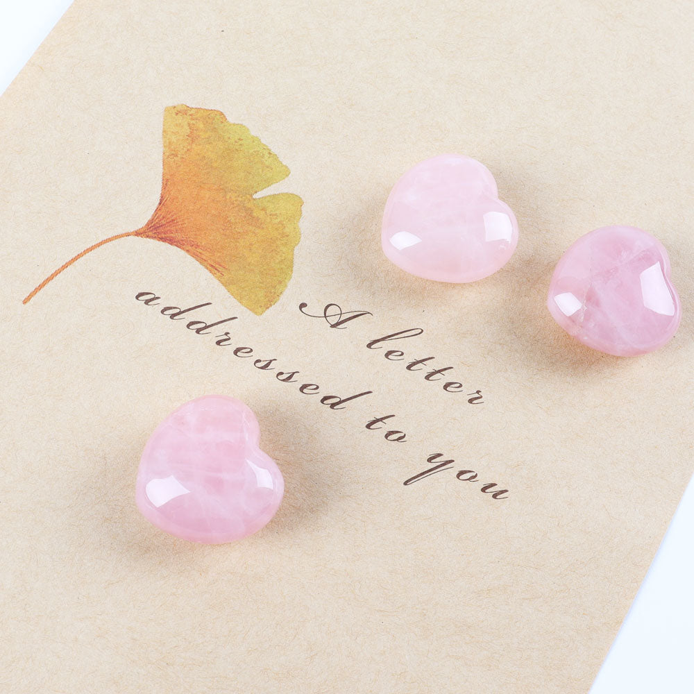 3cm Rose Quartz Heart-Shaped Palm Stone for Healing