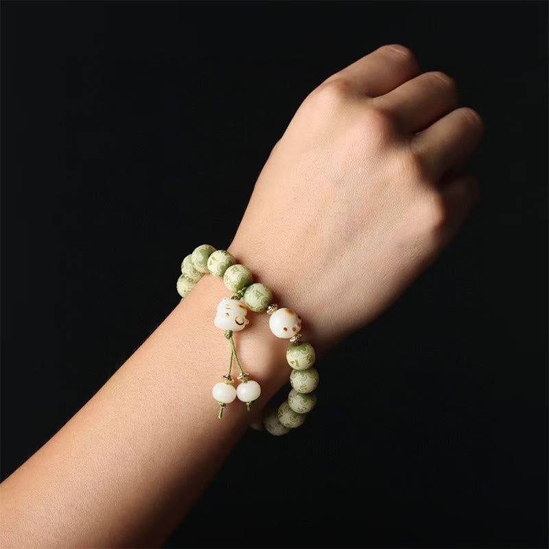 Green Bodhi Seed Om Mani Padme Hum Wisdom Bracelet