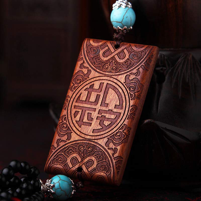 33cm Rosewood & Boxwood Dragon Car Decoration for Courage