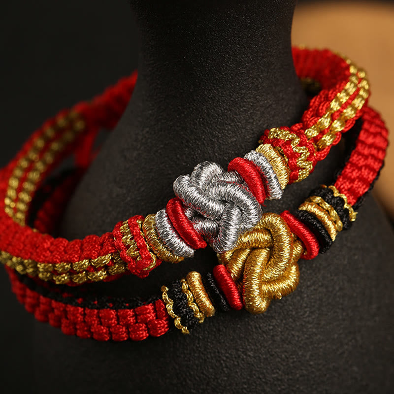 Handmade Red String True Love Knot Bracelet for Luck