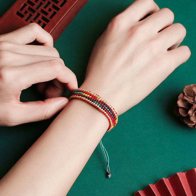 Handmade Multicolored Red String Bracelet for Protection & Luck