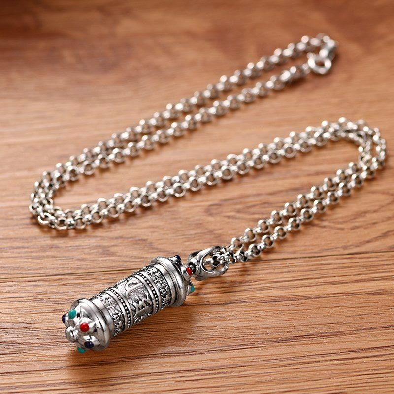 Om Mani Padme Hum Necklace | Copper Silver Pendant with Focus Energy
