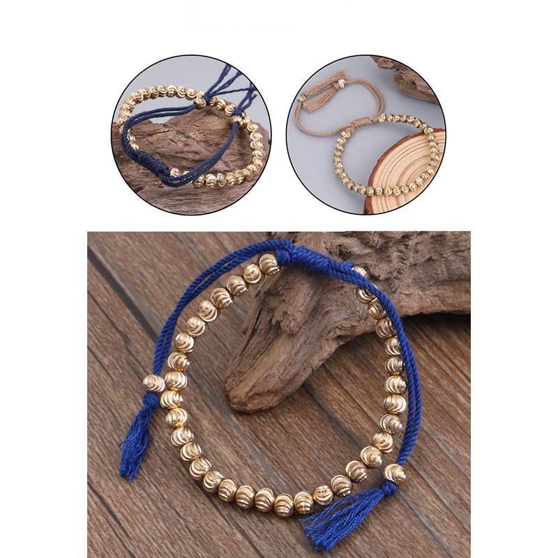 Tibetan Copper Bead Spiritual Bracelet for Luck & Balance