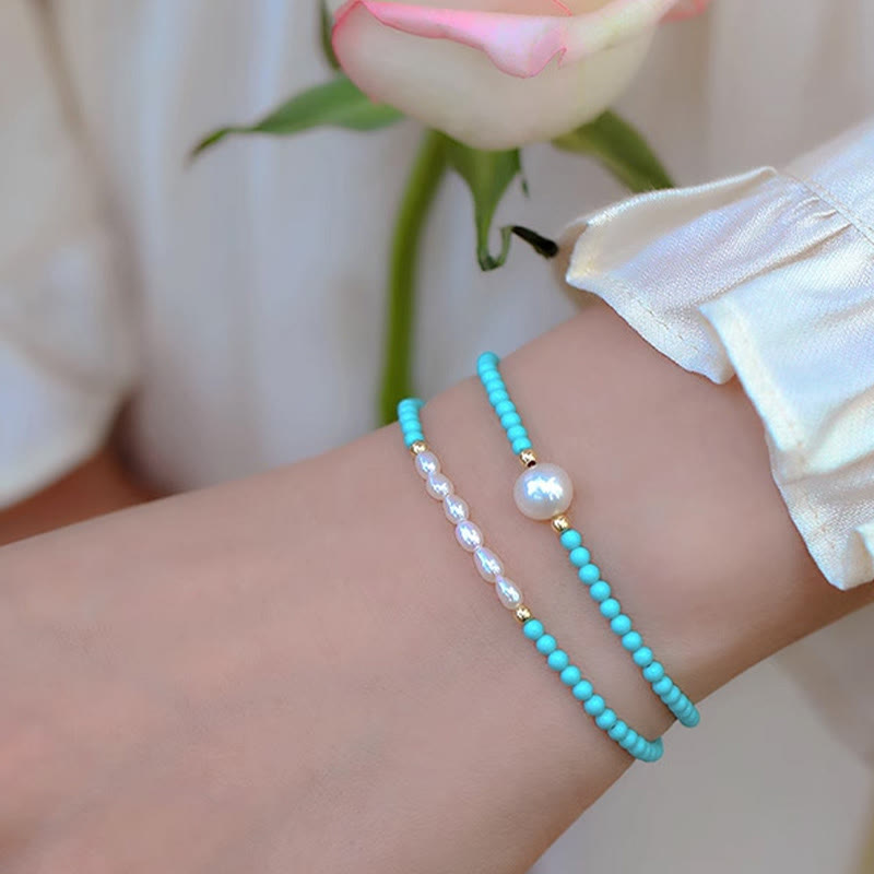 Turquoise Red Agate Protection Bracelet Small Beads