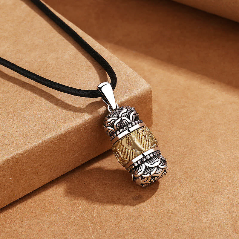 Om Mani Padme Hum Necklace | Leather Cord Spiritual Pendant