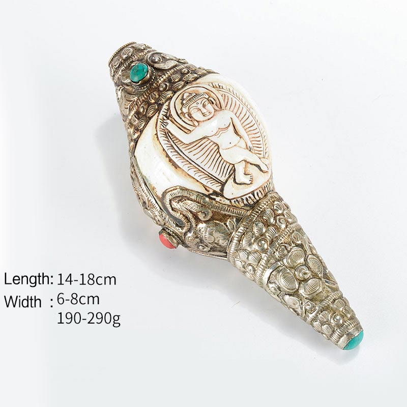 Handmade Tibetan Shankha Conch Shell Decoration for Wealth